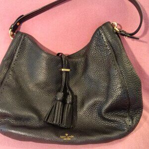 Kate Spade large black pebble leather Hobo Purse w/ dustbag EUC
